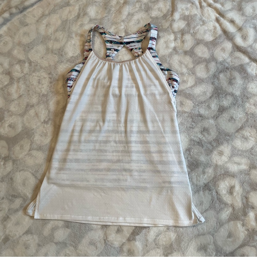 Ivivva White Layer Twist and Flow Tank Top Size 14